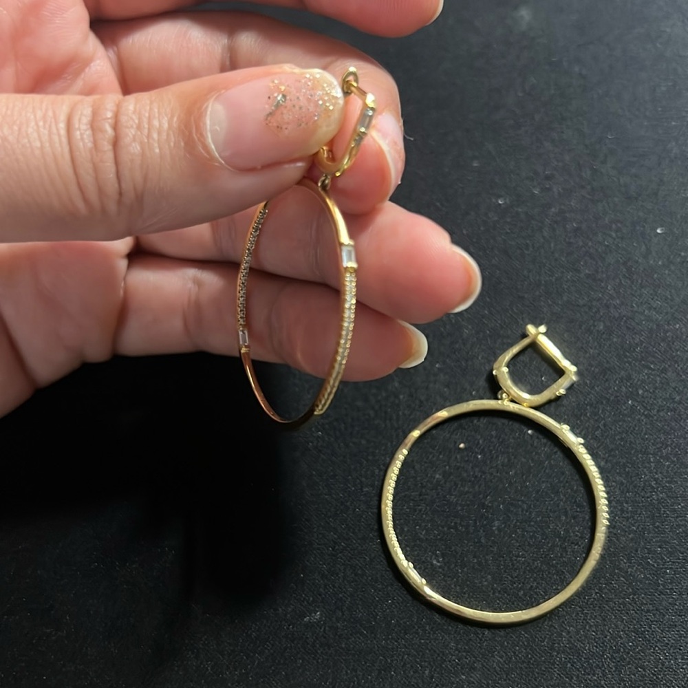 Sterling silver 14k g plated hoops